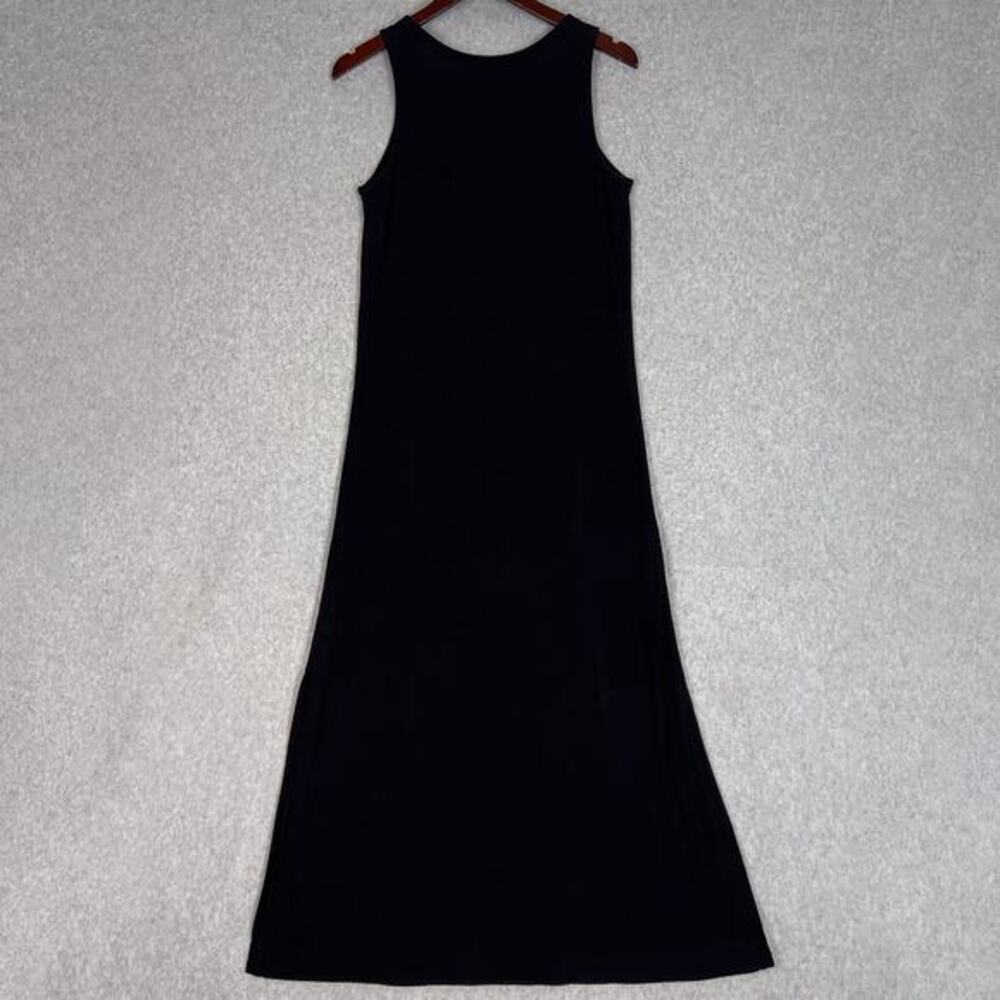 Athleta Size Small Black Well Rested Rib Sleep Sleeveless Tank Midi Dress - Picture 5 of 11